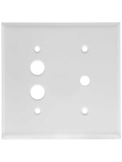 Classic Push Button / Rotary Dimmer Combo Switchplate In White Enamel.